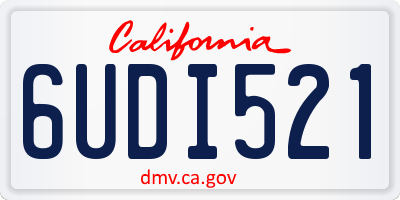 CA license plate 6UDI521