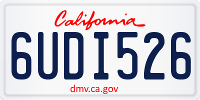 CA license plate 6UDI526