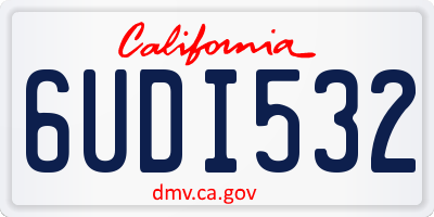 CA license plate 6UDI532