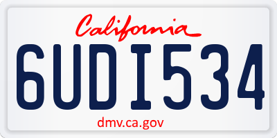 CA license plate 6UDI534