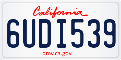CA license plate 6UDI539