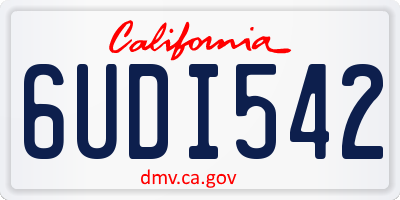 CA license plate 6UDI542