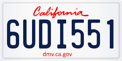 CA license plate 6UDI551