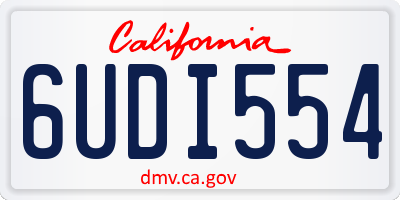 CA license plate 6UDI554