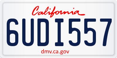 CA license plate 6UDI557