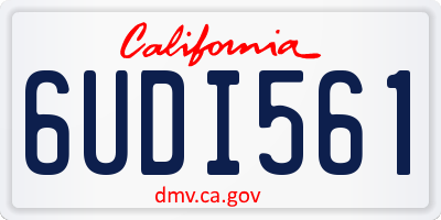 CA license plate 6UDI561