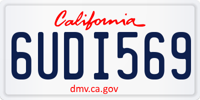 CA license plate 6UDI569