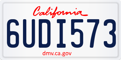 CA license plate 6UDI573
