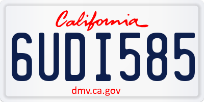 CA license plate 6UDI585