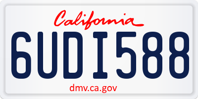CA license plate 6UDI588