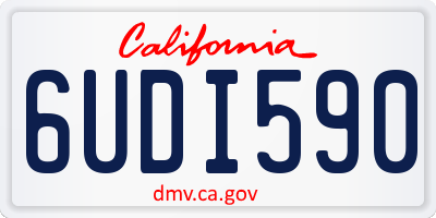 CA license plate 6UDI590