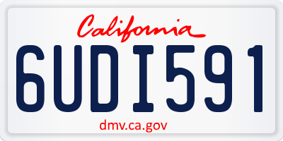 CA license plate 6UDI591