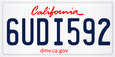 CA license plate 6UDI592