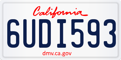 CA license plate 6UDI593