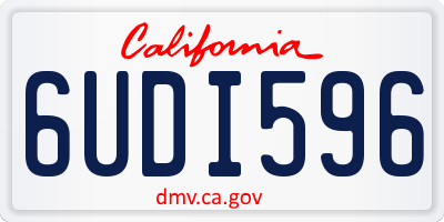 CA license plate 6UDI596