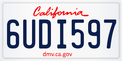 CA license plate 6UDI597