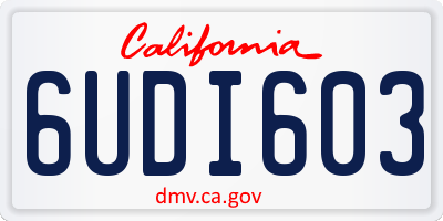 CA license plate 6UDI603