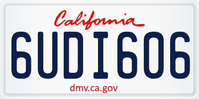 CA license plate 6UDI606