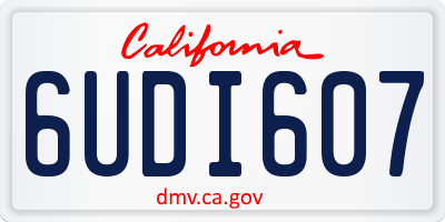CA license plate 6UDI607