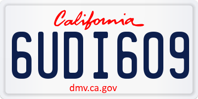 CA license plate 6UDI609