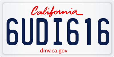 CA license plate 6UDI616