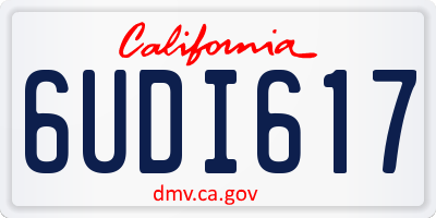 CA license plate 6UDI617