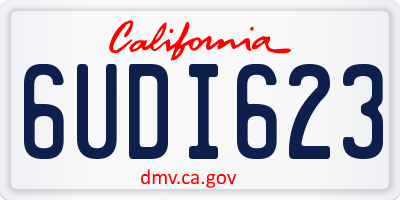 CA license plate 6UDI623