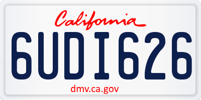 CA license plate 6UDI626