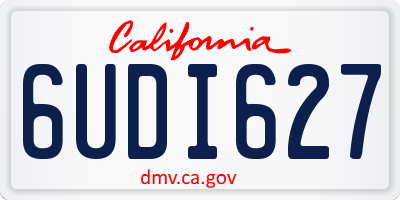 CA license plate 6UDI627
