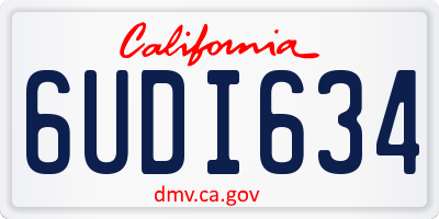 CA license plate 6UDI634