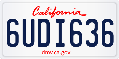 CA license plate 6UDI636