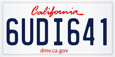 CA license plate 6UDI641