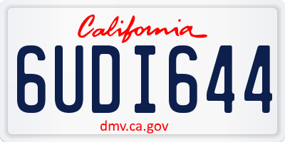 CA license plate 6UDI644