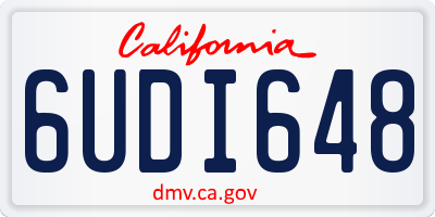 CA license plate 6UDI648