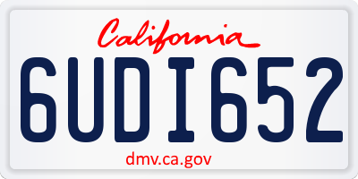 CA license plate 6UDI652