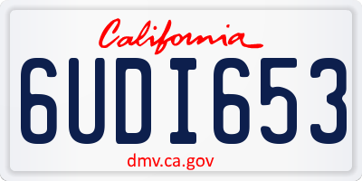 CA license plate 6UDI653