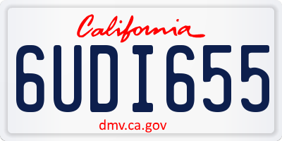 CA license plate 6UDI655