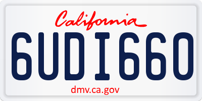 CA license plate 6UDI660