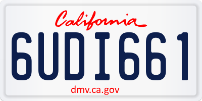 CA license plate 6UDI661