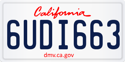 CA license plate 6UDI663