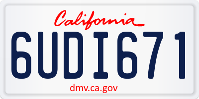 CA license plate 6UDI671