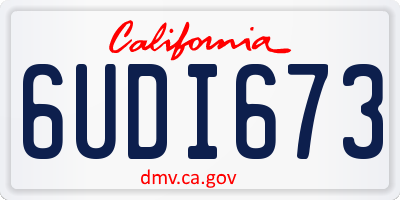 CA license plate 6UDI673