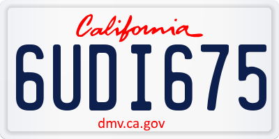 CA license plate 6UDI675