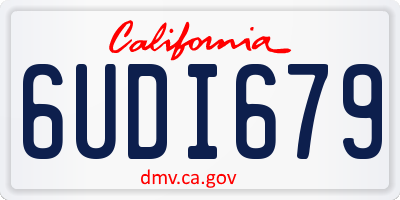 CA license plate 6UDI679
