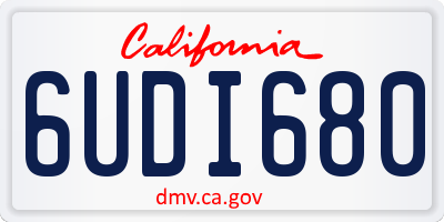 CA license plate 6UDI680