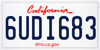 CA license plate 6UDI683