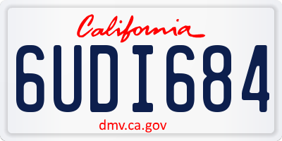 CA license plate 6UDI684
