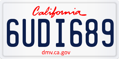 CA license plate 6UDI689