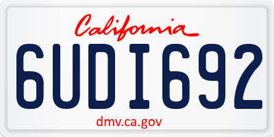 CA license plate 6UDI692