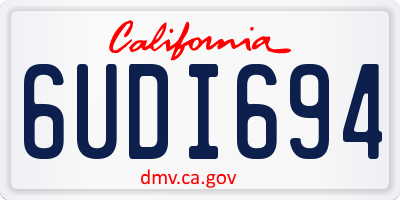 CA license plate 6UDI694